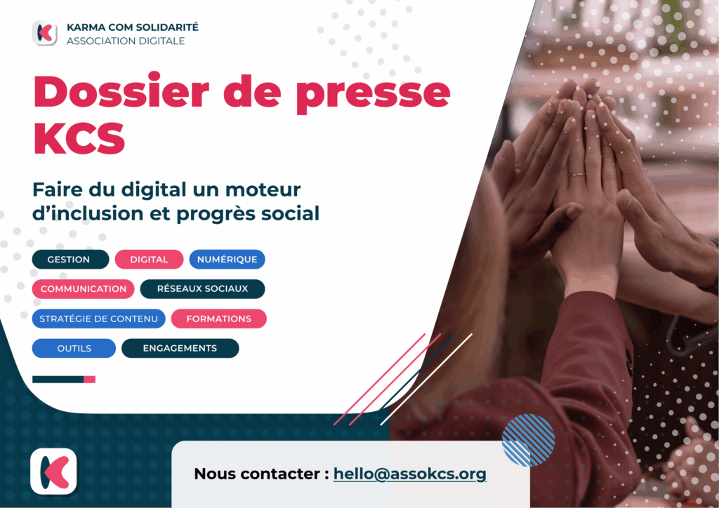 Association Karma com Solidarité. Création de maquette print et templates sur réseaux sociaux.